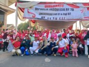 Meriahkan HUT RI Ke-78, Warga RW 01 dan RW 02 Yosorejo Metro Timur Adakan Jalan Sehat